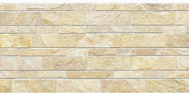 Panel de fachada FH7242A — Efecto piedra, Crema