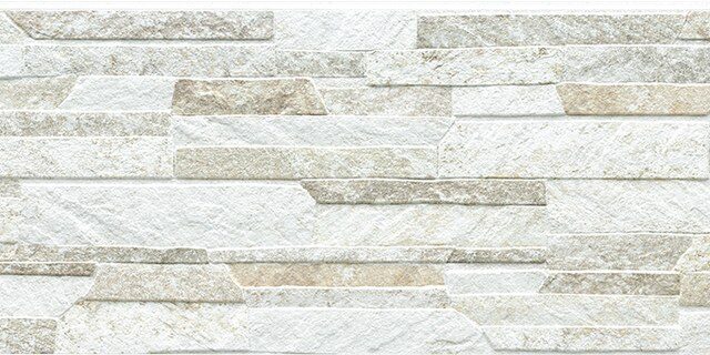 Panel de fachada FH7251A — Efecto piedra, Blanco
