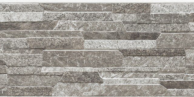 Panel de fachada FH7253A — Efecto piedra, Gris